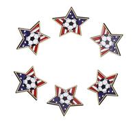 GALPADA 6pcs American Flag Lapel Pins for Soccer Matches with Fine Craftsmanship and Alloy Material, Star Shape National Flag Design Brooches for Men and Women Fan Identity Accessories