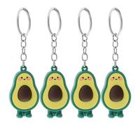 GALPADA 6pcs Avocado Key Ring Mulitifunction Hook for Fruit Shaped Key Ring Creative Pvc Decoration for Car Stylish Bag Charm for Valentine's Day 4.33x1.22x0.79 Inch