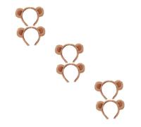 GALPADA 6pcs Bear Ear Headbands Cute Hair Accessories for Parties Multi-function Decorative Hairbands for Women and Girls for Cosplay and Makeup Use