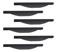 GALPADA 6pcs Black Cabinet Pull Handles 128mm Finger Edge Drawer Handles for Furniture Cupboards Wardrobes, Curved Matte Door Pulls for Kitchen and Closet Hardware