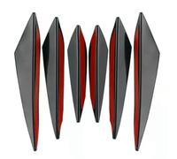 GALPADA 6pcs Black Pvc Bumper Diffuser Fins Car Bumper Protector Strip Convenient Installation Stylish Body Spoiler Canard for Vehicle Exterior Enhancement
