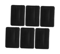 GALPADA 6pcs Black Ultra-soft PU Leather Makeup Pads Replacement Powder Puff Square for Face Powder Application Soft Crystal Velvet for Women