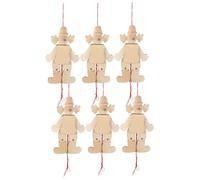 GALPADA 6pcs Blank Marionette Puppets: Unfinished Wooden Clown Marionette - Funny Pull String Puppet Toy For Kids DIY - Perfect For Family Gathering And Home Decor