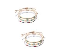 GALPADA 6pcs Bohemian Charm Bracelets Set Women Handmade Braid Bangles Jewelry for Special Occasions