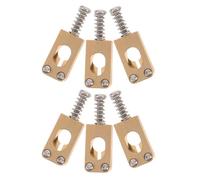 GALPADA 6Pcs Brass Electric Guitar Bridge Saddles Set with Round Holes Individual String Spacers for Fixed and Tremolo Bridges Compatible with Bass Acoustic and Headless Guitars