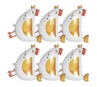 GALPADA 6pcs Chicken Balloons Farm Animal Foil Balloons for Showers and Birthday Parties Easy to Inflate Vibrant Decorations for Themed Celebrations