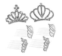 GALPADA 6PCS Cute Mini Princess Crowns for Little Sparkling Rhinestone Tiaras with Comb for Birthday Parties Weddings and Dress Up Safe and Comfortable Headband Accessories