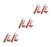 GALPADA 6pcs Cute Santa Claus Keychain Cartoon Key Chains for Christmas Decorations Adorable Hanging Ornaments for Bags and Keys Holiday for Loved