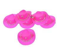 GALPADA 6Pcs Decorative Mini Western Cowboy Hat Hair Clips with Rhinestone Chain, Hair Accessories for Cowgirl Theme and Festival