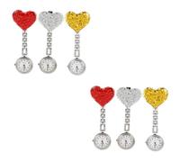 GALPADA 6pcs Delicate Nurse Pocket Watch Heart Shaped Hanging Watch for Students Nurse Fob Clip for Women Minimalist Design