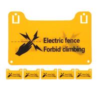 GALPADA 6Pcs Electric Fence Safety Labels Plastic High Voltage Warning Signs for Gates and Outdoor Farm Fence