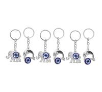 GALPADA 6pcs Elephant and Dolphin Evil Eye Keychain Turkish Eye Pendant Cute Animal Charm for Women Keyring for Bags and Accessories