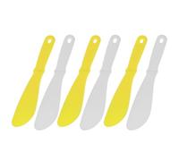 GALPADA 6pcs Facial Mask Stick Reusable Plastic Makeup Mixing Spoon for Skincare Tools Face Mask Applicator Stick Large for Salon and Home Use White and Yellow Options