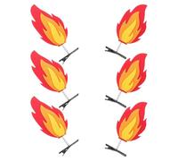 GALPADA 6pcs Flame-shaped Hair Clips with Secure Fit and Nonslip Grip, Lightweight Layered Felt and Iron Material, for Festivals and Daily Wear, Unique Decorative Party Accessories