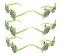 GALPADA 6pcs Frog-shaped Sunglasses Lightweight Abs Material round Frame and Adults, Eye-catching Funny Eyeglasses for Beach Theme Decorations and Party Activities