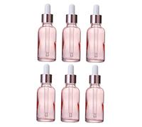 GALPADA 6Pcs Glass Essence Liquid Bottles with Dropper Leak Travel Friendly Containers for Essential Oils Liquids Aromatherapy and DIY Projects Durable and Reliable Design Peach Pink with