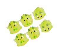 GALPADA 6pcs Glow the Dark Mini Dragon Figurines Resin Garden Decorations with Light Green Finish for Mini Garden and Flower Pot Landscape Adornment