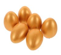 GALPADA 6Pcs Golden Festival Eggs Empty Smooth Surface Party Supply for Wedding Raffle Candy Holder Safe Non-spattering Fragments Easter Celebration