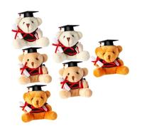 GALPADA 6Pcs Graduation Bear Plush Keychain Fluffy Hanging Doctor Bear Pendant Small Stuffed Animal Ornaments for Bag Car Decor Gift