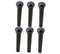 GALPADA 6Pcs Guitar Bridge Pins Plastic String Pegs Replacement Accessories Black with Blue Cat Eye for Acoustic Folk Classical Guitars Easy Install High Stability