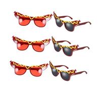GALPADA 6pcs Hot Dog Sunglasses Festival Glasses Lightweight Masquerade Eyeglasses for Summer Luau Party Photo Booth Props Unique Decorative Eyewear for Adults