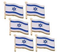 GALPADA 6pcs Israel Flag Pin Brooches for Hats and Clothes, Lightweight Alloy Material with Secure Brooch Pin Design, for Formal Use and Commemorating Special Moments