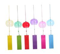 GALPADA 6pcs Japanese Edo Wind Chime Japanese Wind Bell Decor Balcony Hanging Colored Decor Glass