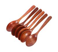 GALPADA 6pcs Japanese Long-Handled Spoon Wooden Cereal Spoons Cake Stirring Cutlery Wood Stirring Appetizer for Honey Wood Tea Light Brown Phoebe