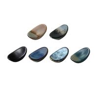 GALPADA 6Pcs Japanese Style Ceramic Chopstick Rests Elegant Solid Tableware Holders for Chopsticks Forks Spoons Non Rolling Design Microwave Safe Kitchen Utensil Decor