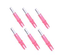 GALPADA 6pcs LED Lighted Arrow Nocks for Shaft Durable Bow Accessories with Hour Luminous Glow Manual Off for Archery Hunting and Target Shooting Red
