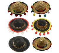 GALPADA 6pcs Mexican Sombrero Hat Headbands Straw Headdress Party Accessories for Adults Festive Carnival Celebration