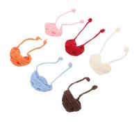 GALPADA 6pcs Mini Christmas Knit Hats for Dolls Soft Yarn Breathable Design Seasonal Doll Headwear DIY Craft Accessories Small Dog and Mini Snowman Hat