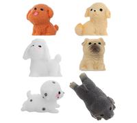 GALPADA 6pcs Miniature Dog Figurines Resin Garden Decorations for Micro Landscape with Detailed Craftsmanship for Patio Lawn and Outdoor Garden Sculptures