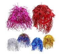 GALPADA 6PCS Mixed Color Metallic Tinsel Wigs Lightweight Foil Headpieces for Party Photo Props Cosplay Costume Accessories for Men Women Comfortable All-day Wear