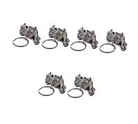 GALPADA 6pcs Motorcycle Keychain Stylish Alloy Motorbike Key for Keys Backpacks Wallets for Adults Boy Girl Silver