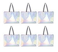 GALPADA 6pcs Non-woven Fabric Reusable Tote Bags with Handles Large Capacity Multi-use Design for Going to Amusement Parks and On-site Activities