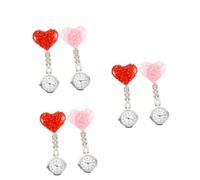 GALPADA 6pcs Nurse Hanging Watch Clip Heart Design Fashionable Student Dress Watch for Nurses Uniform Doctor Pocket Style