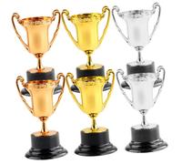 GALPADA 6pcs Plastic Trophy Award Cups Gold Silver Bronze for Parties Competitions and Rewards Motivational Decor for Winners and Participants