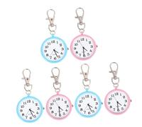 GALPADA 6pcs Pocket Watch Keychain Mini Quartz Fob Watch and Simple Design for Healthcare Professionals and Practical for and Doctors