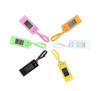 GALPADA 6pcs Portable Digital Pocket Watch Keychain, Plastic Electronic Timepiece with Dial and Belt Loop or Backpack Attachment, Student Exam Watch for Daily Use Random Color