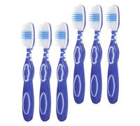 GALPADA 6pcs Prison Use Toothbrushes Small Toothbrushes Travel Blue Soft Handle Nylon Bristles Pp TPR Material Effective Cleaning Easy to Transport for Inmates