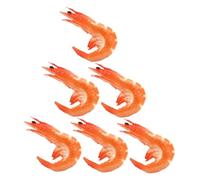 GALPADA 6pcs Realistic Shrimp Model Set Lifelike Design and Bright Orange Colour, Sturdy Pvc Material for Display Decoration and Photography Props in Homes or Bars