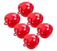 GALPADA 6Pcs Red Heart Shape DIY Bell Charms Pendant Accessories for Jewelry Crafting Cute and Durable for Unique Necklace and Bracelet Making