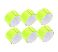 GALPADA 6pcs Reflective Wristbands High Visibility Snap Bands with Insert for Night Safety Jogging Biking and School Use Fluorescent Green Random Color