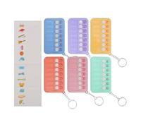 GALPADA 6pcs Self Discipline Tracker Keychain with Colorful Checklist Cards and Stickers, Abs Material Portable Task Planner for Goal Tracking and Consistent Reminders