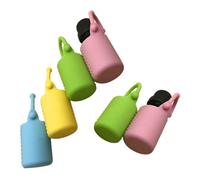 GALPADA 6pcs Silicone Essential Oil Bottle Protector with Adjustable Strap, 5ml Roller Bottle Protective Cover Case, Lightweight Travel Dispenser and Belt Loop Carry Random Color