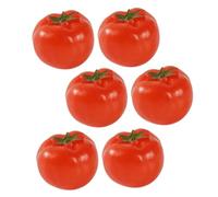 GALPADA 6pcs Simulation Mini Cherry Tomato Models PVC Artificial Fruit Props Realistic Faux Cherry Tomatoes for Kitchen Home Party Decoration