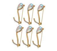 GALPADA 6pcs Small Musical Note Brooch Safety Pins for Women Cute Cartoon Lapel Pins for Clothing Decoration Easy No-sew Collar Cover Compact Privacy Protection for Bags Hats Jackets