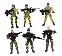 GALPADA 6pcs Special Forces Model for Boys and Plastic Soldier Figures with Realistic Poses Educational Interactive Plaything to Enhance Hand-eye Coordination and War Knowledge