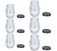 GALPADA 6pcs Storage Bottles Glass Jars with Threaded Bottle Body High Boron Glass Material 100ml Capacity Long Time Serving for Food and Jams